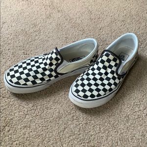Vans checkered slip ons